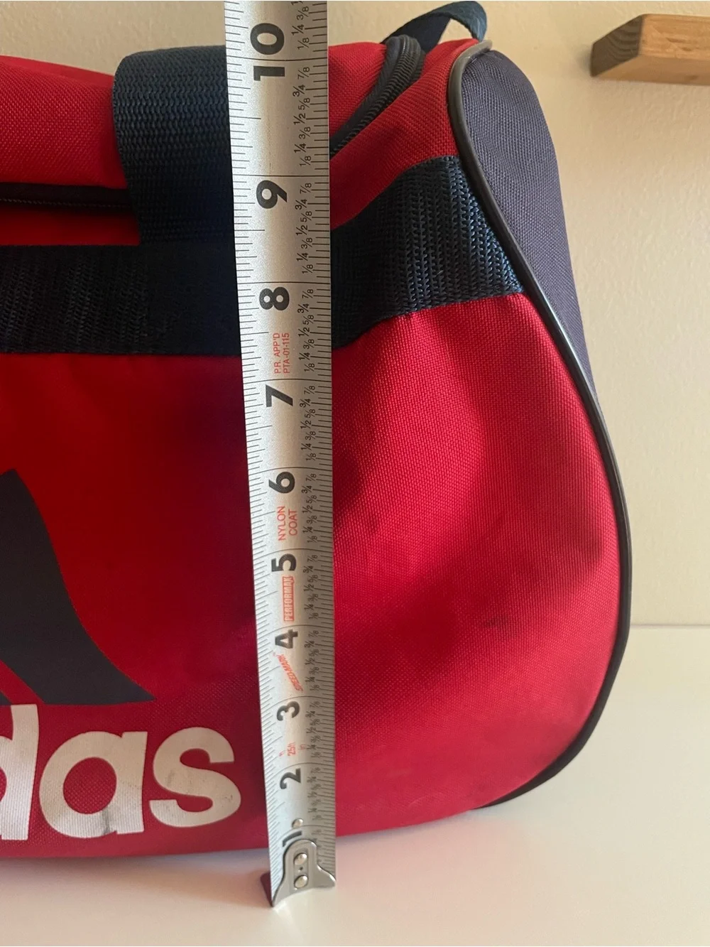 Adidas Red and Navy Blue Duffel Bag